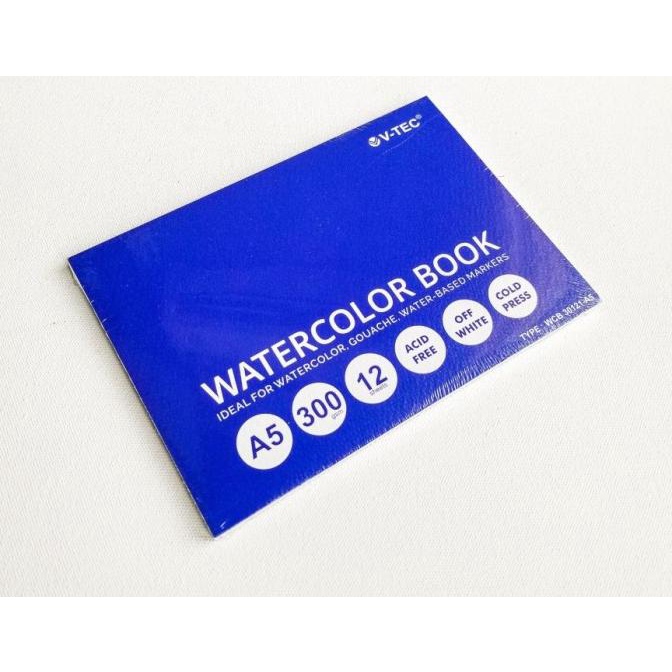 

Buku Gambar Cat Air V-TEC Watercolor Sketchbook A5 12 Lembar 300 gsm