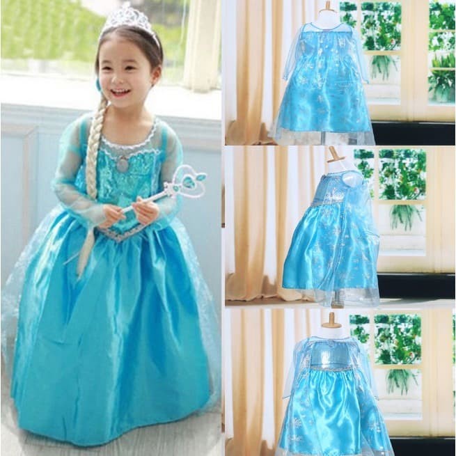 Baju Dress Frozen Elsa Gaun Pesta Rok Anak Baju Kostum Anak Frozen 2