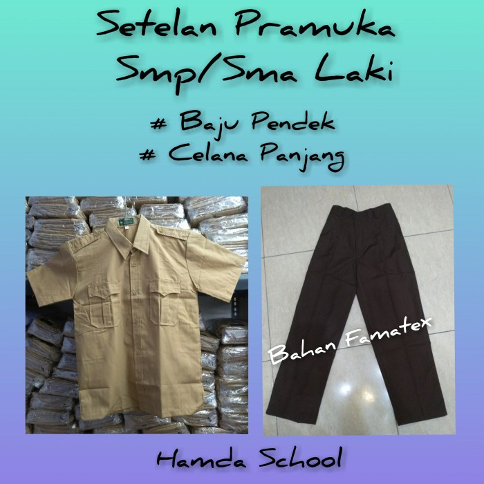 BAYAR DITEMPAT Setelan Pramuka Smp/Sma Laki Baju Pndek Celana Pnjang Seragam Sekolah /SERAGAM