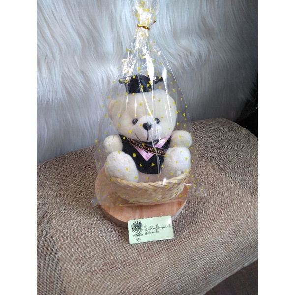 Boneka Wisuda Keranjang / Boneka HappyBirthday Keranjang / Boneka Anniversarry Keranjang / Boneka Ha