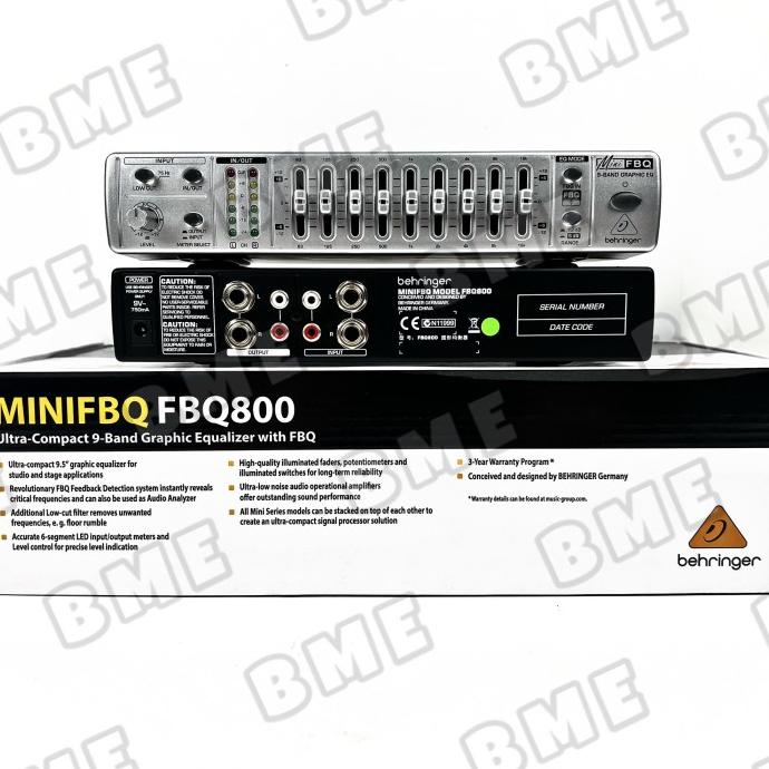 Audio || Equalizer Behringer Minifbq Fbq800 Equalizer Mini 1X9 Band Fbq 800