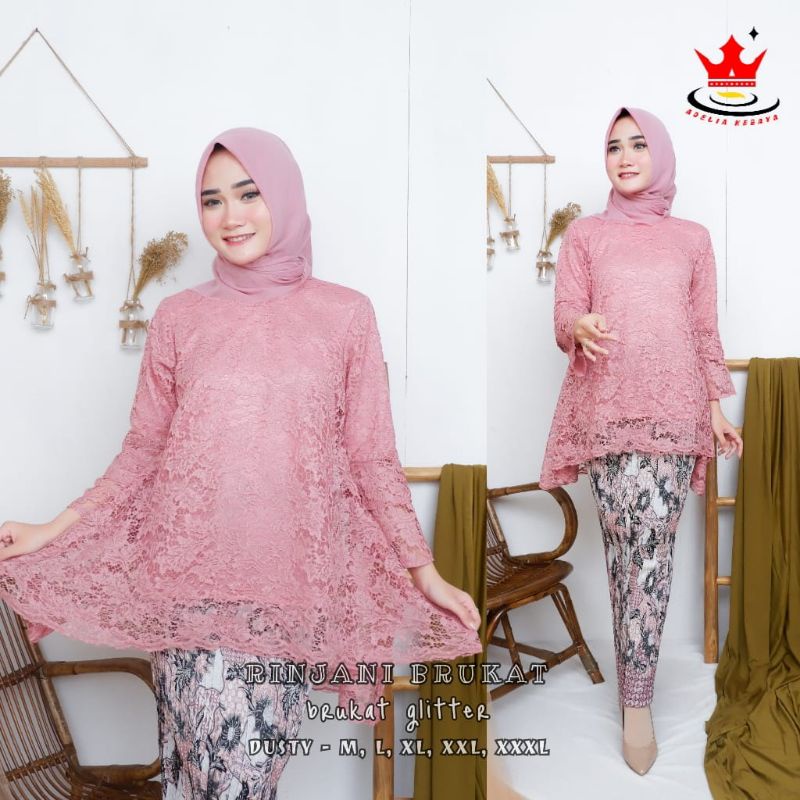 KEBAYA BRUKAT JUMBO LD 130/SETELAN BRUKAT MODERN TERBARU/BAJU KEBAYA WISUDA MODIS KEKINIAN