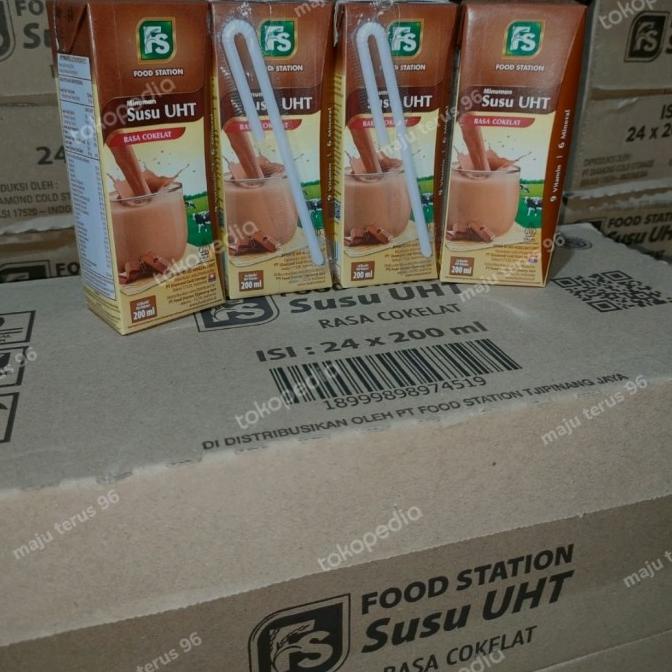 

susu uht food station 200ml sekarton
