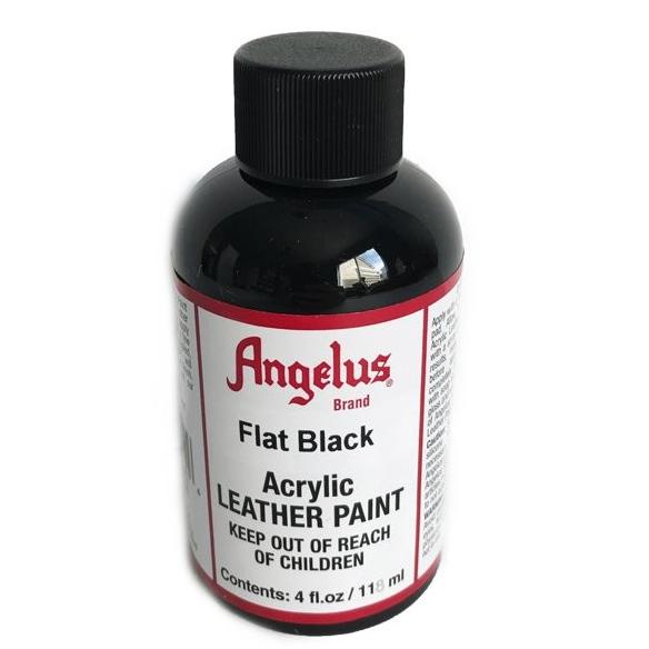 

paling diminati] Angelus Flat Black Acrylic Leather Paint Cat Bahan Kulit 4Oz 118ML USA