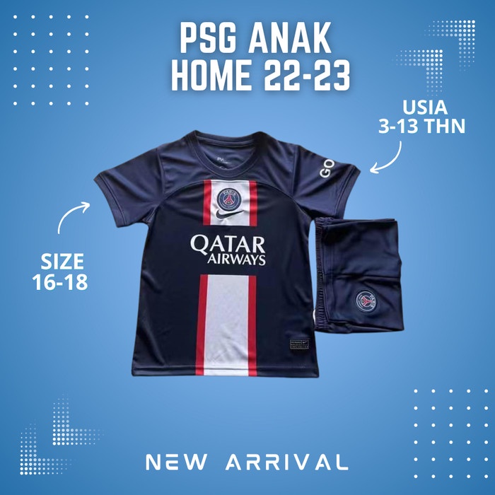 TERMURAH Baju Bola Anak Laki Laki PSG Home Terbaru 2023 - Grade Original