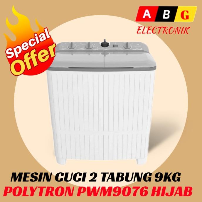 POLYTRON PWM9076 MESIN CUCI 2 TABUNG 9KG POLYTRON PWM-9076 PWM 9076