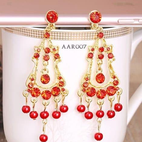 Anting Merah Pesta Bridal -Aksesoris Fashoin - Anting Wanita - AAR 007