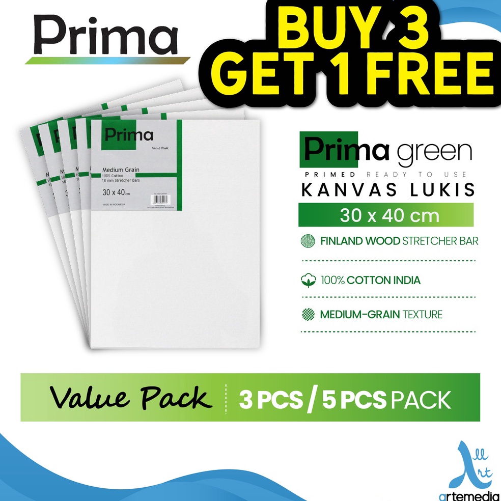 

Dijual.. Kanvas Lukis Prima Green 30x40cm Value Set Cotton Canvas AMR