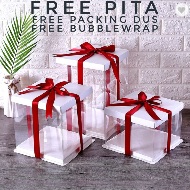 

Modern.. Cake Box Mika Dus Kue Kotak Kue Transparant 30x30 cm 4 Warna 01V