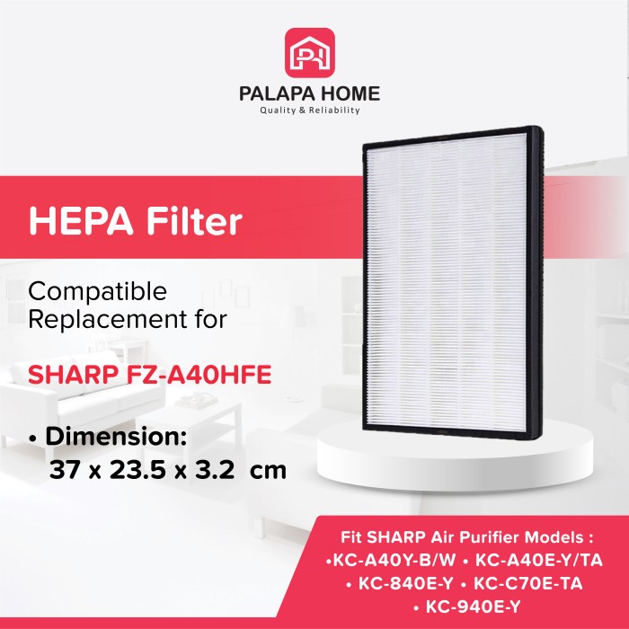 HEPA Filter Refill For Sharp KC-840E-Y KC-940E-Y KC-C70E-TA FZ-A40HFE