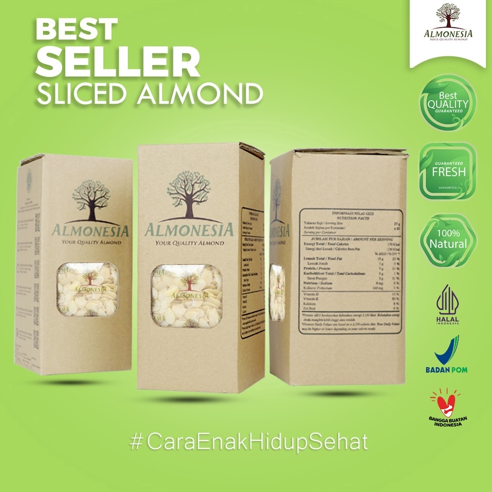 

[KODE PRODUK 0JMKW7995] Almonesia - Sliced Almond 1Kg (Kemasan 500gr x 2)