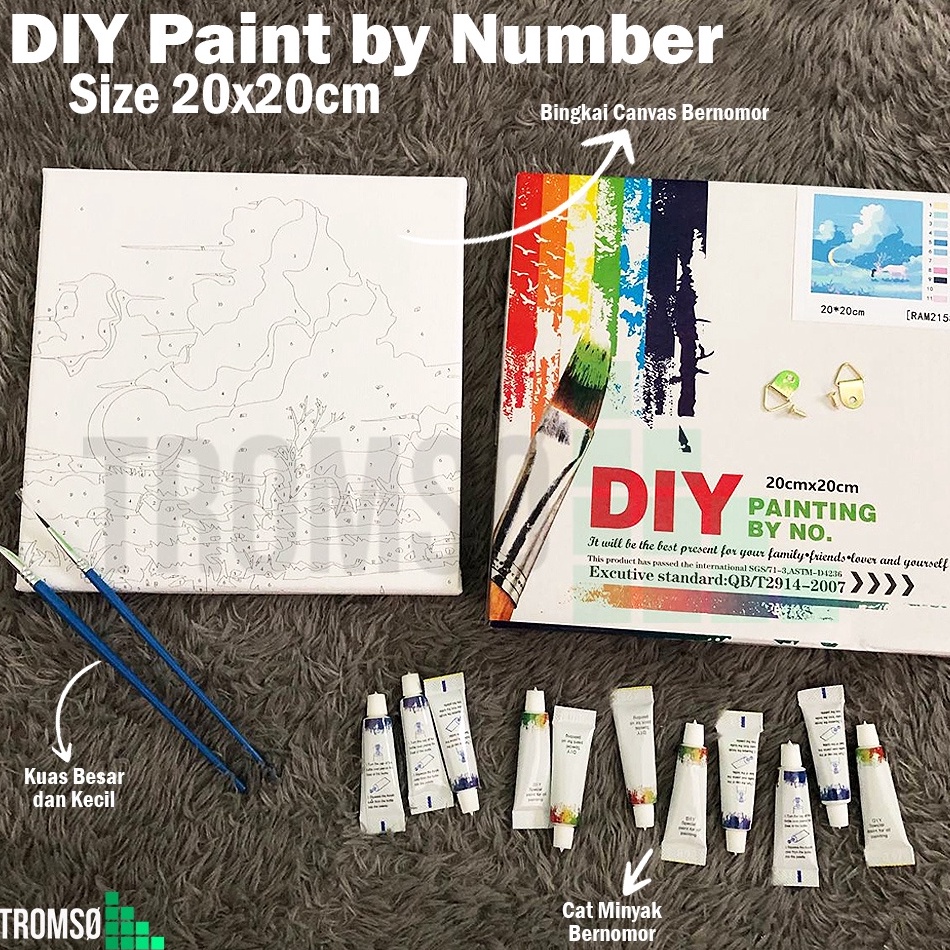 

Modis.. Tromso DIY Paint by Number KIT 20 X 20 (Painting by Number) 0BL