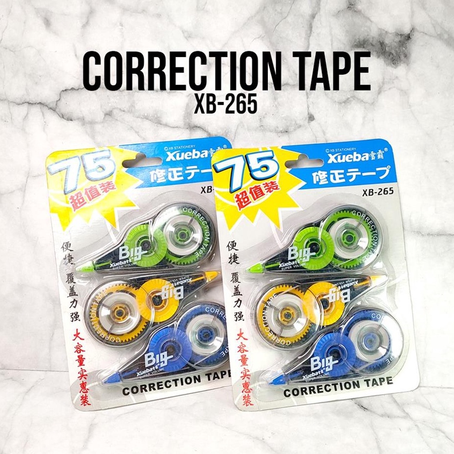 

❇Big Sale✫ K0PHH 3pcs Correction Tape XB265 / Correction Tape office F95 ✢Produk Keren