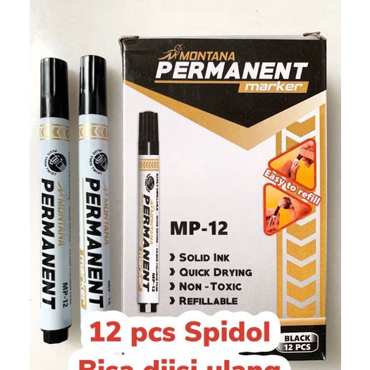 

✷Terbatas❉➤ VTADZ (12pc) SPIDOL PERMANENT MARKER HITAM / SPIDOL PERMANEN MURAH W80 ✹Best Produk