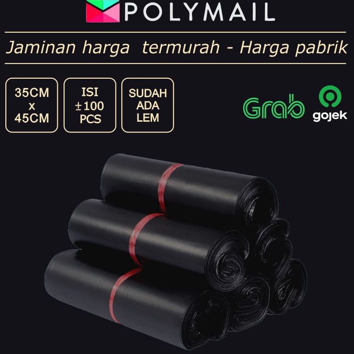 

≛Best Product✡➡ BGKZS POLYMAILER ±100PCS 35x50CM HITAM GLOSSY PLASTIK PACKING I75 ➜Ready