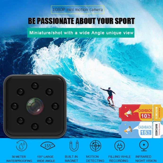 IP Camera CCTV Mini 4G Wireless Waterproof Wide Angle Full-HD IR SQ23