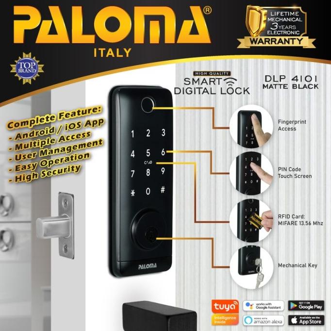 PALOMA DLP 4101 Digital Lock Deadbolt Smart Home Door Kunci Pintu WiFi