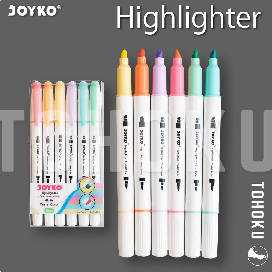 

➺Laris✫↓ 6PPZL Joyko - HL-54 Set Highlighter Pastel - Stabilo Pastel C35 ✭Seller