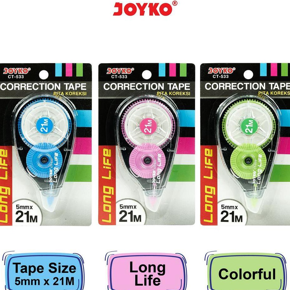 

✰Bayar Di Tempat✵ T6INS Correction Tape Pita Koreksi Joyko CT-533 P85 ➠Ready