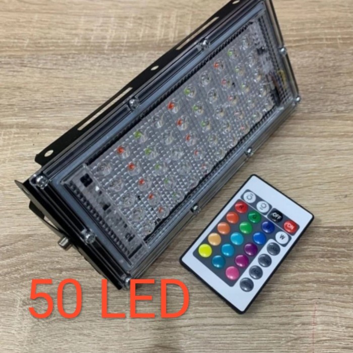 Lampu Sorot RGB Warna Warni Remote 50 Watt 50W