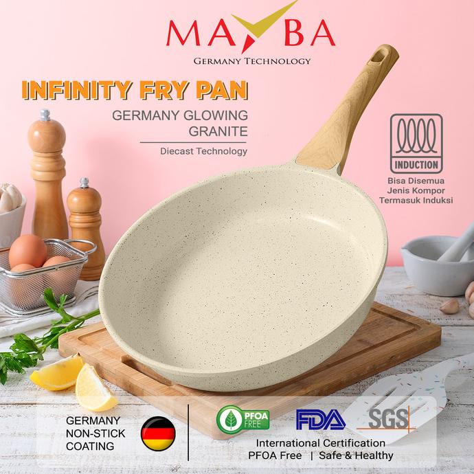 Harga Spesial Mayba Germany Infinity Fry Pan 28Cm Panci Frypan Creme Marbel Granit