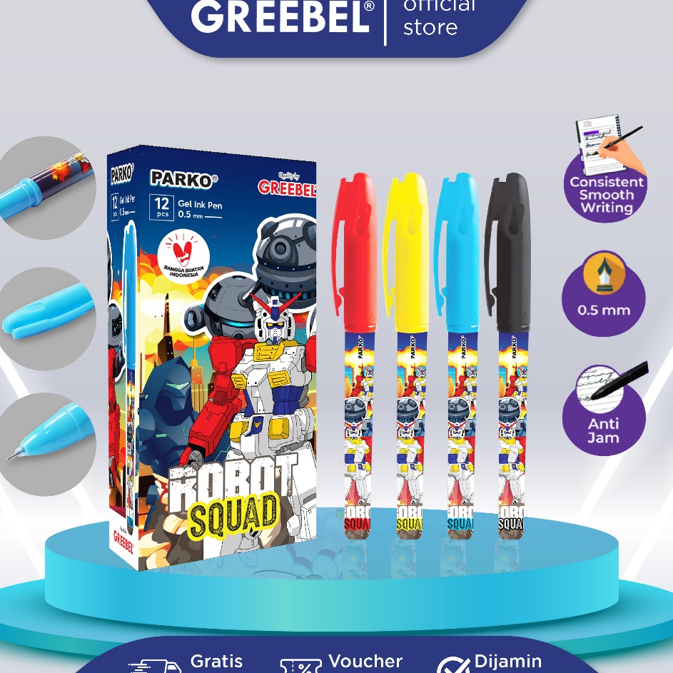 

【Penjualan Terbaik】✅COD PARKO Pulpen Bolpoin Ballpoint Bolpoint (PARKO GEL PEN GP-004 HITAM 0.5) /Pulpen untuk perlengkapan office kantor anak sekolah