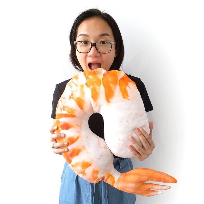 Bantal Leher Udang Ebi Sashimi penggemar makanan Jepang