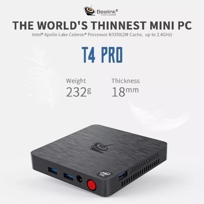 BEELINK T4 PRO - Mini PC Intel Apollo Lake N3350 - RAM 4GB ROM 64GB