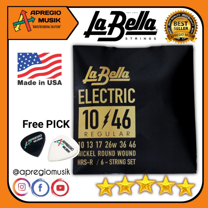 BEST SELLER La Bella LABELLA STRING ELECTRIC HRS Senar gitar Elektrik ORIGINAL USA