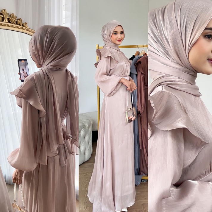 DTYV3094 COD✔  BEST PRICE DRESS SHIMMER TURKEYLOOKS BUSUI FULL INNER FURING