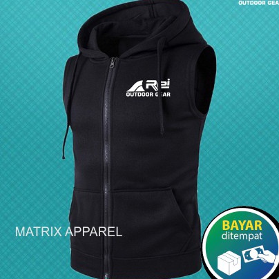 Rompi Pria REI Bahan Fleece Hoodie Zipper Premium Exlusive