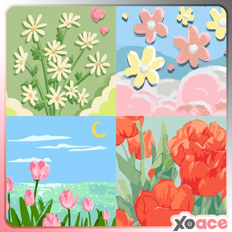 

Canvas Paint By Number Painting By Numbers Kit Digital Oil Painting DIY Lukisan 20 x 20 Seri Flower Terkini
