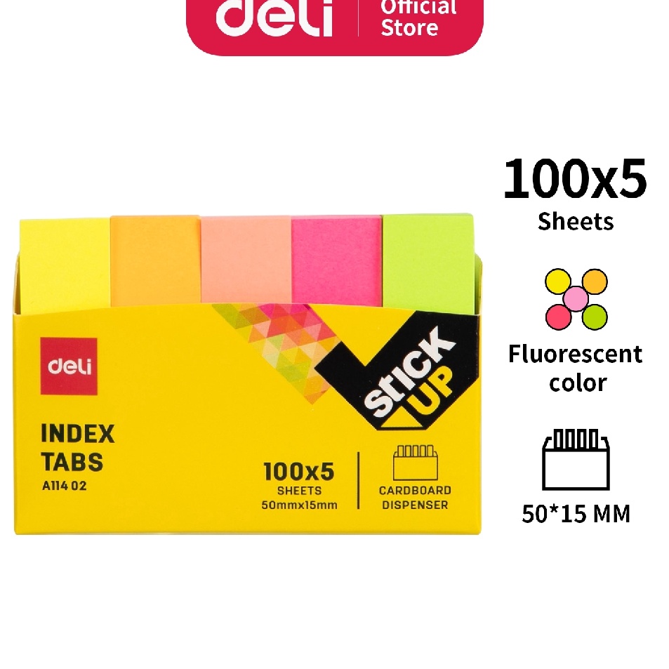 

➥Best✷☋ RZ9VQ Deli Index Tab Plastik Sign Here 100 sheets EA11402 G83 ✣Ready Stok