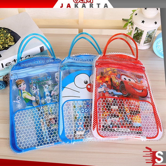 

❤[PROMO MURAH!!!]❤ OSM JKT S5330 Stationary Set Free Bag / Set Alat Tulis Anak Sekolah Motif Karakter Kartun / Set Alat Tulis 7 in 1