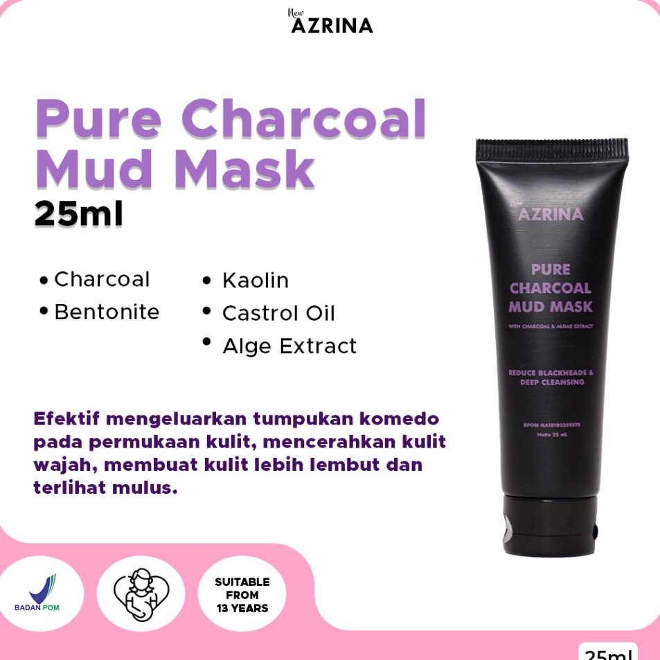 ↓➺✹ AZRINA PURE CHARCOAL MINI 25ML Terupdate