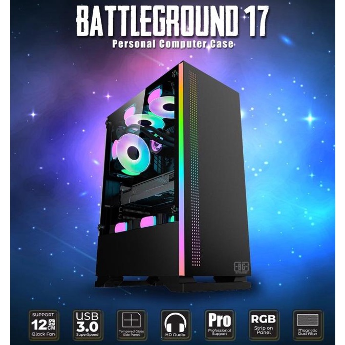Casing Simbadda BattleGround 17 - ATX, mATX Tempered Glass