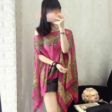 Terbaru Outer Scarf Batik Chiffon Pantai Bahan Sifon Baju Luaran Bali Premium Syal Sutra Shawl Wanit