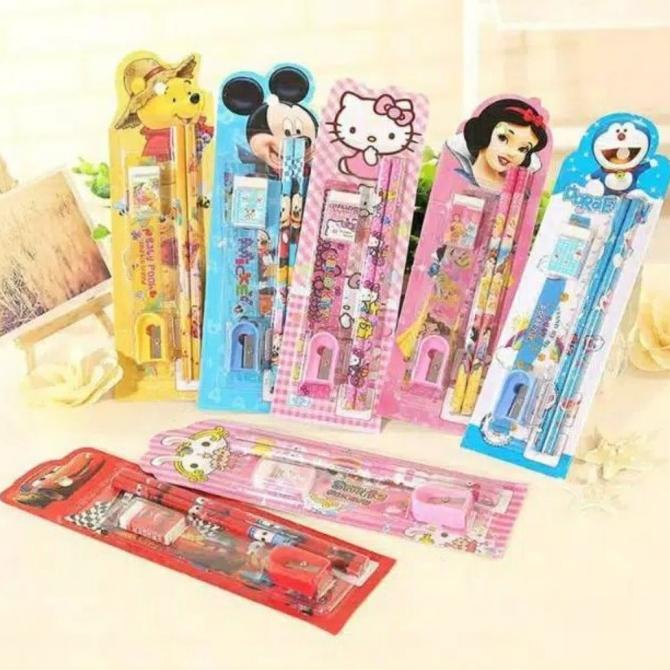 

Stationery Set 5In1 Paket Alat Tulis Anak Sekolah 5 Pensil Penghapus A