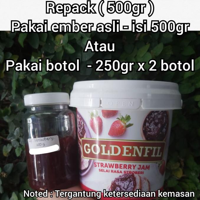 

Ready oke] goldenfil strawberry jam 500gr goldenfil stroberi jam 500gram repack