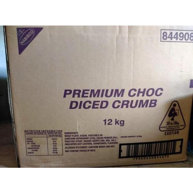 

(:(:(:(] Topping biskuit crumble KASAR Premium Choc Diced Crumb 12 Kg