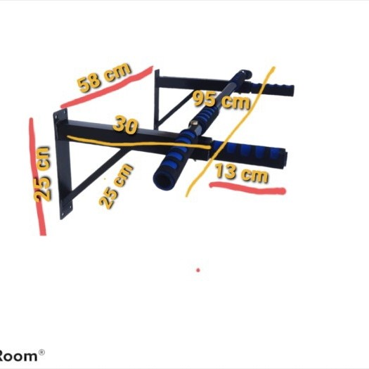 Pull Up Bar Tebal/Iron Gym/Wall Mounting/Alat Fitnes/Besi Pull Up/