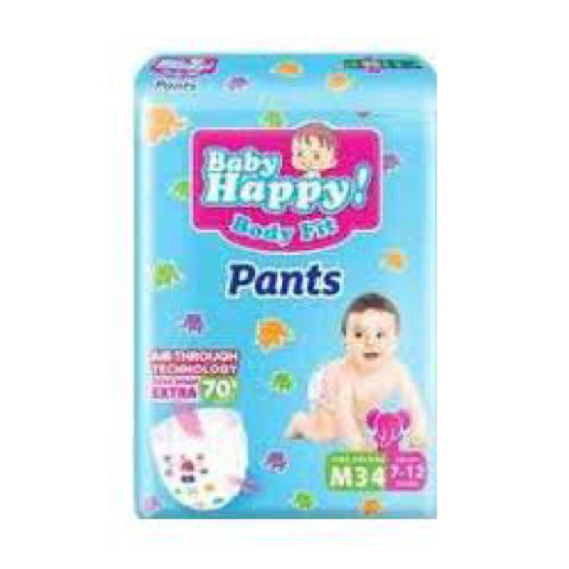 BABY HAPPY DIAPERS PANTS pampers celana M34/L28