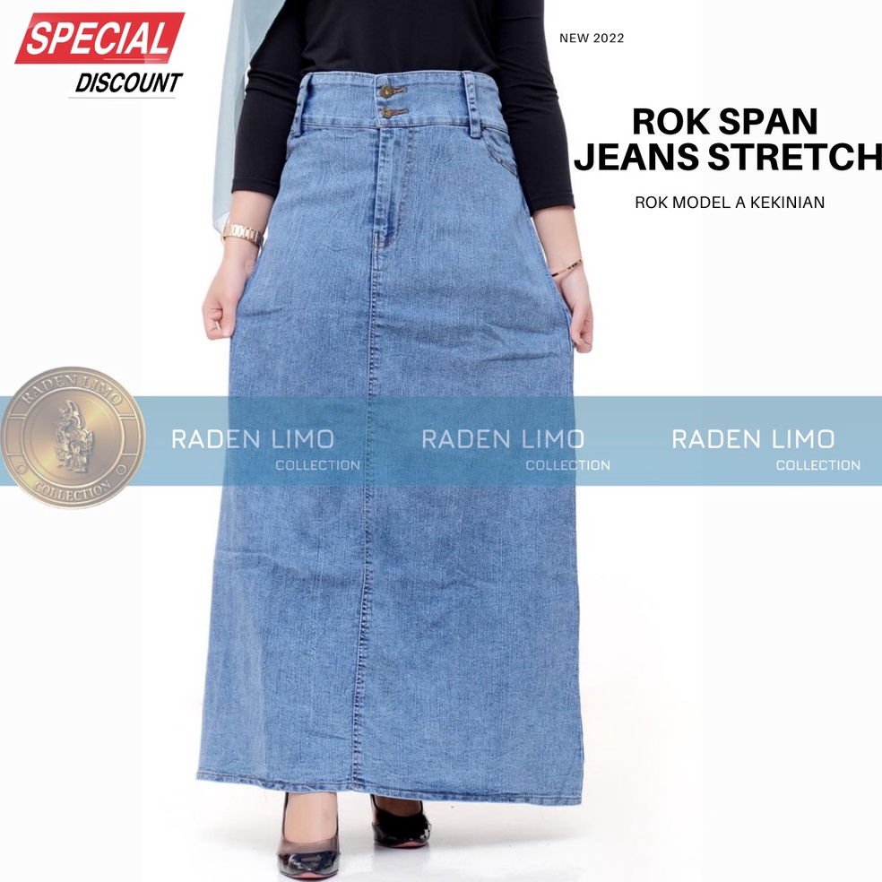 Special terkini✣ ROK JEANS STRECTH MODEL A SPAN - RADENLIMO 879✪