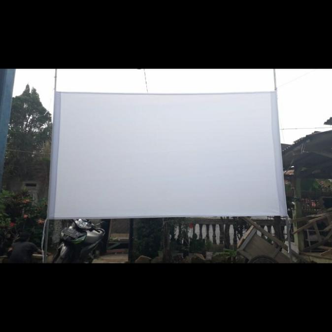 Layar proyektor putih polos size 150cm x 250cm