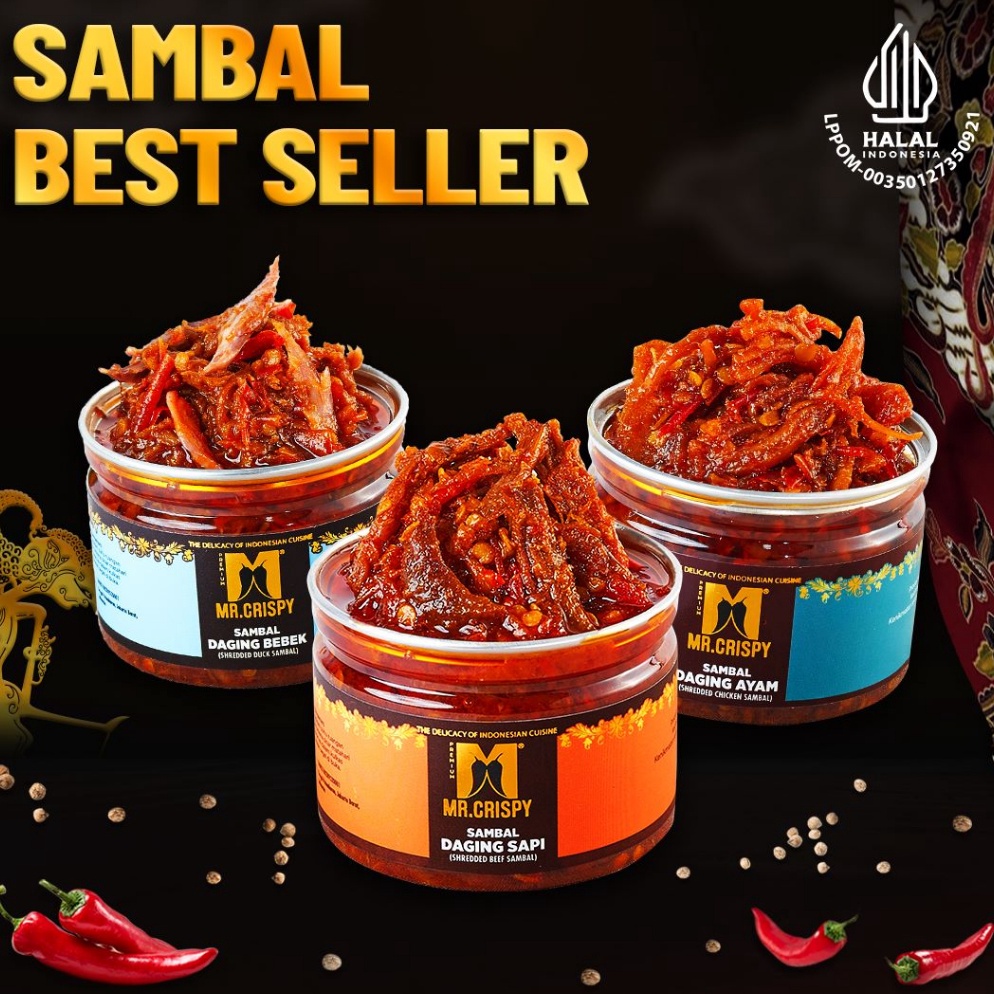 

NEW Sambal Daging Bebek/Ayam/Sapi/Sambel Mr.Crispy
