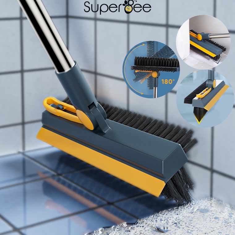 ー dM Superbee Sikat Kamar Mandi Gagang Panjang 3 In 1 Sika Wc Sikat Lantai Wiper ⁂ ♋