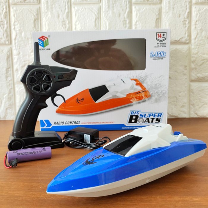 Bestseller Mainan Remote Control Kapal Rc Racing Super Speed Boat Batre Cas