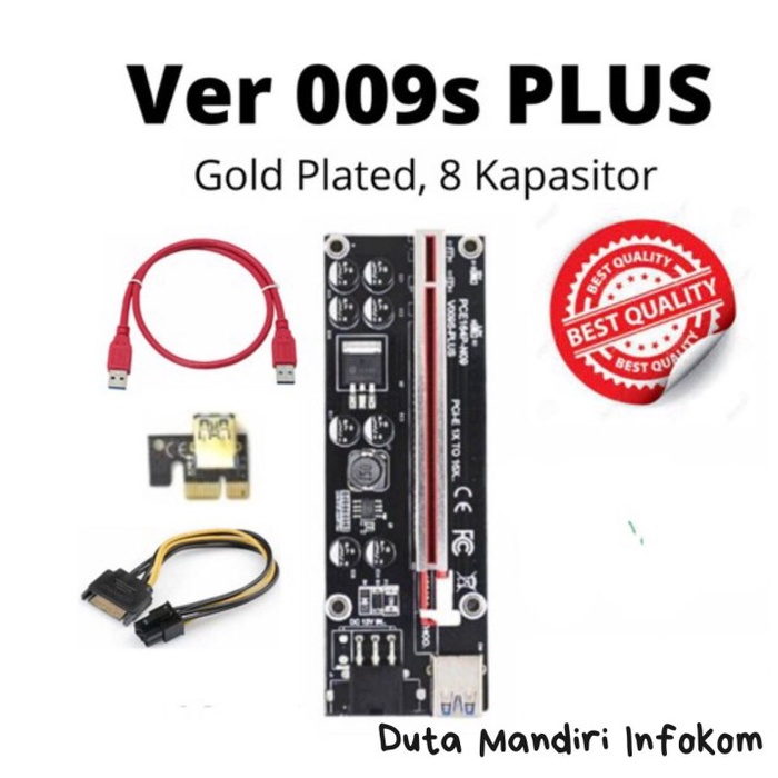 Terlaris Usb 3.0 Riser Pci-E 1-16X Riser Extender Card Ver 009S Plus 8 Ic