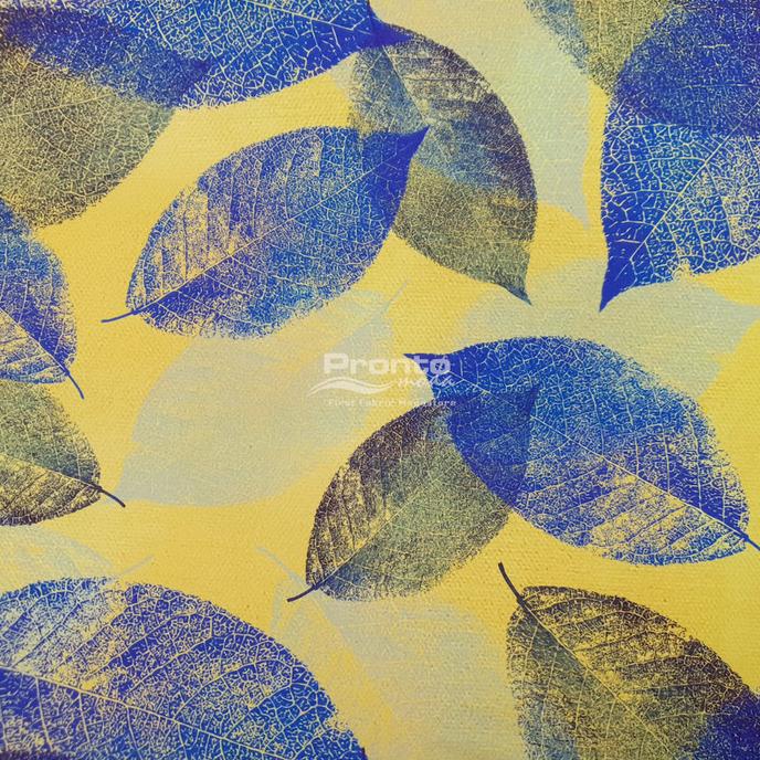 Silky Stretch Yellow Motif Dried Leaves (Alta Moda)*