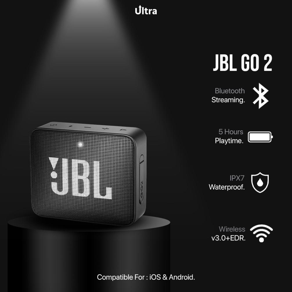 ASE613 JBL GO 2 Wireless Bluetooth Speaker Portable Compatible for iOS and Android Extra Bass Pure B